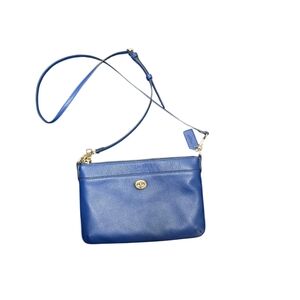 Blue Leather Crossbody Bags with Metallic Hardware COACH